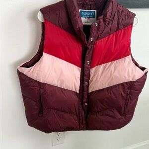 Old Navy Burgundy and Pink Colorblock Vest